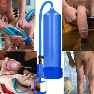 Cock vacuum pump 21,5 cm blue|® XLeathers|TV|Pompes à pénis