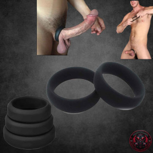 XLEATHERS DELUXE - SILICONE COCKRING noir|® XLeathers|TV|Anneaux pour pénis