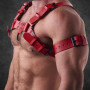 Alpha Fist - Powerful leather harness in red|SAXOS.NET LEATHER|TV|Harnais BDSM