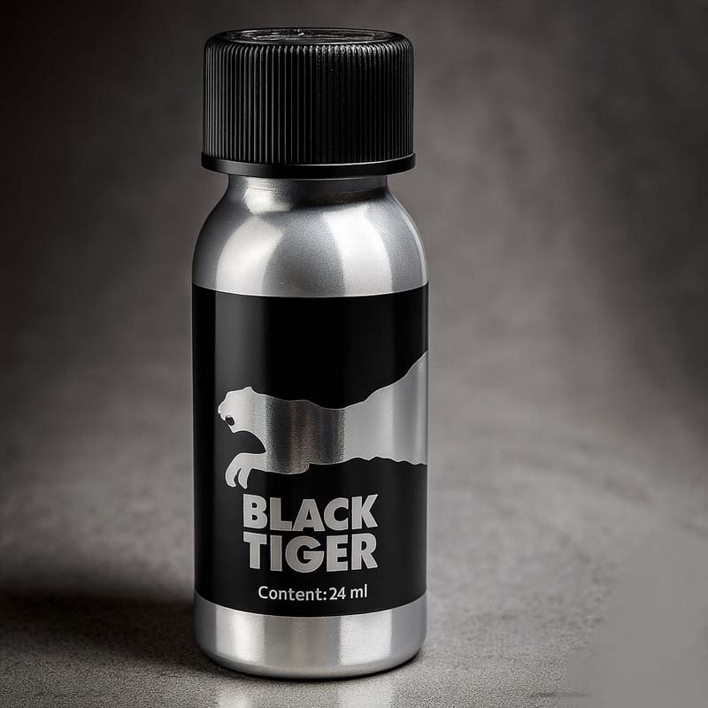 BLACK RAW SILVER 24 ml|BLACK TIGER POPPERS|TV|Pentylnitrite Poppers